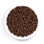 Wildbest chicken and duck dog food kibble in bowl