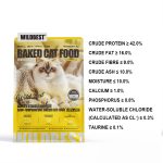 Wildbest duck and pear baked cat food nutrition label - protein, fat, fiber content
