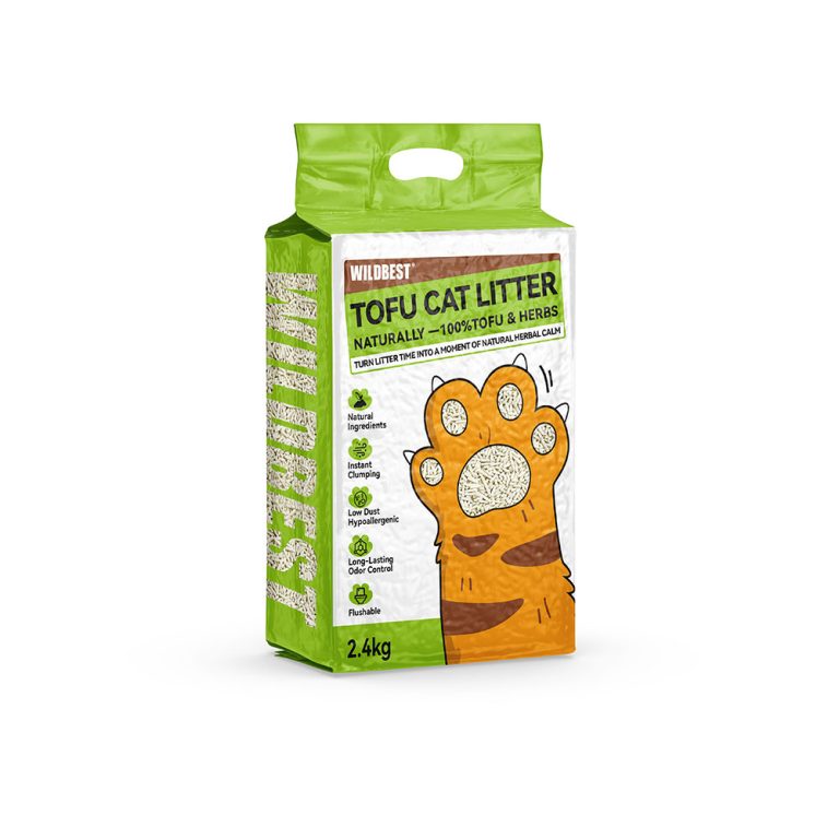 Wildbest herbal tofu cat litter - natural herbal scent, flushable, low dust